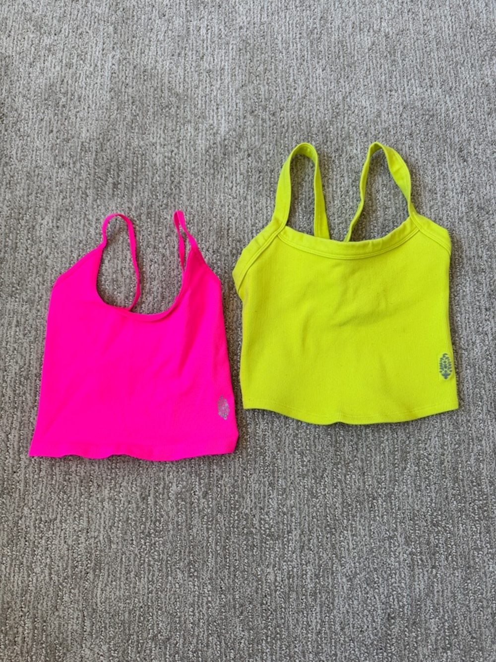 FP Movement by Free People Size XS Bundle Of 2 Tank Tops Pink And Yellow